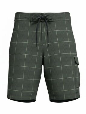 Prana Green Plaid Men's Board Shorts